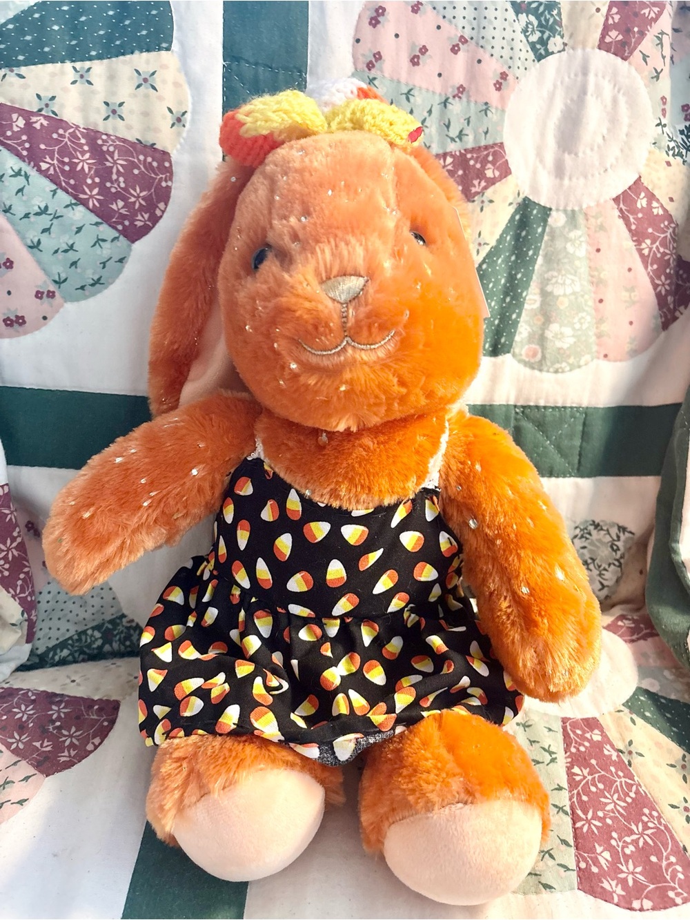 New NWT Build A Bear Workshop Pumpkin Spice Paulette Stuffed Bunny Rabbit Plush